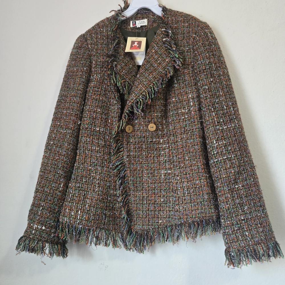 Tea Desing By Michelle N Women's Tweed Jacket Vintage Size 2